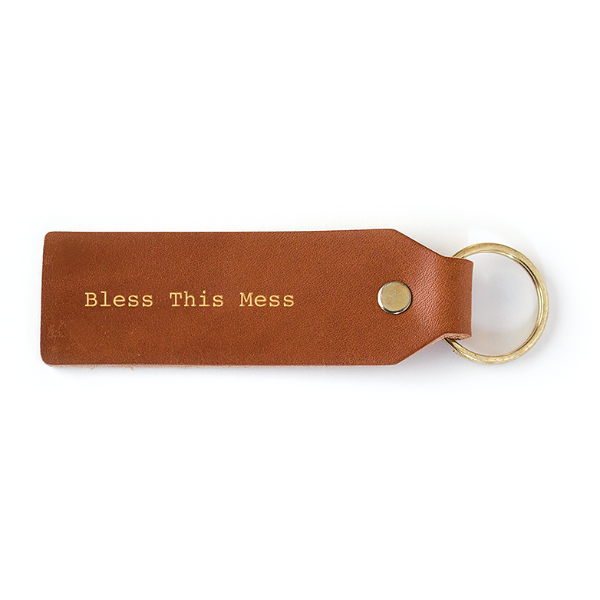 Seltzer Goods Bless This Mess Leather Key Tag