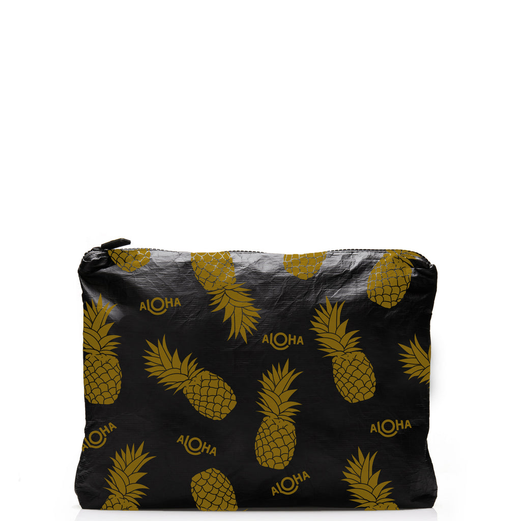 Mid-Sized Pineapple Black Pouch